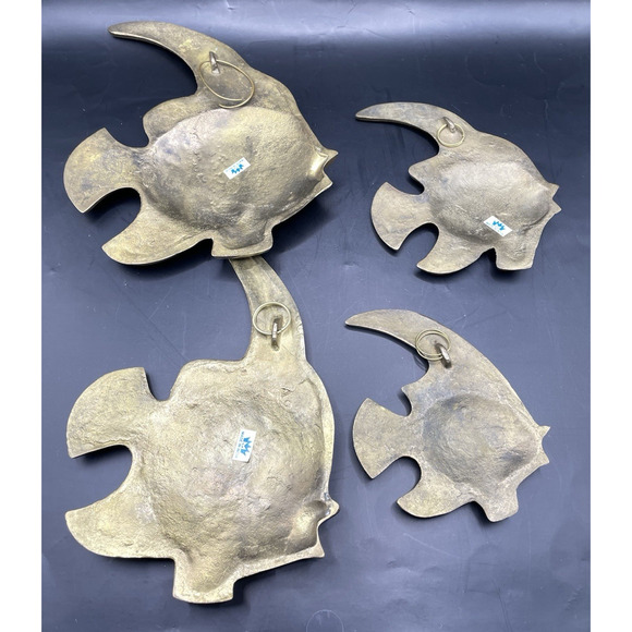 Vintage Nautical Wall Decor - Set of 4 Brass Fish -Made in India - Picture 16 of 16